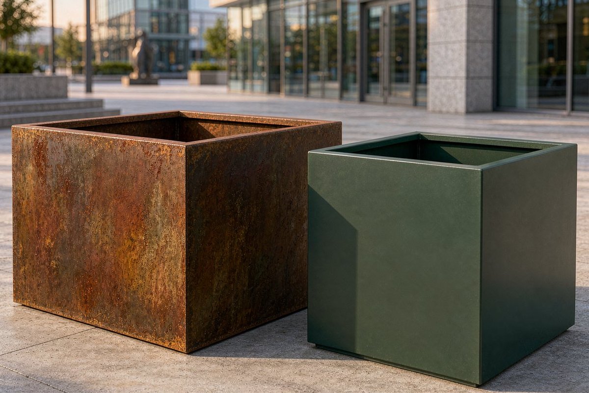 Corten Steel vs Powder-Coated Steel: Which Is Better for Outdoor Site Furniture?