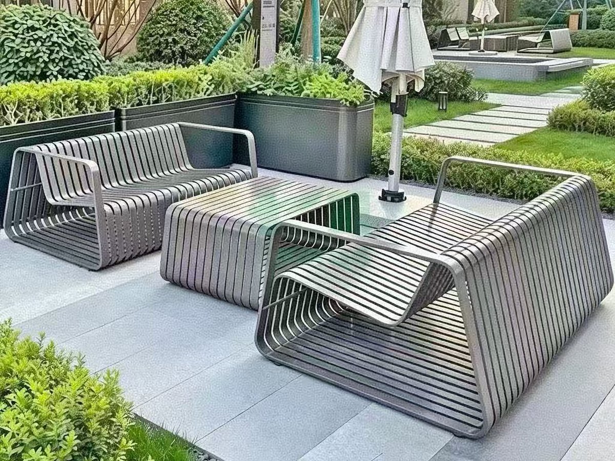 Steel Slat Lounge Set