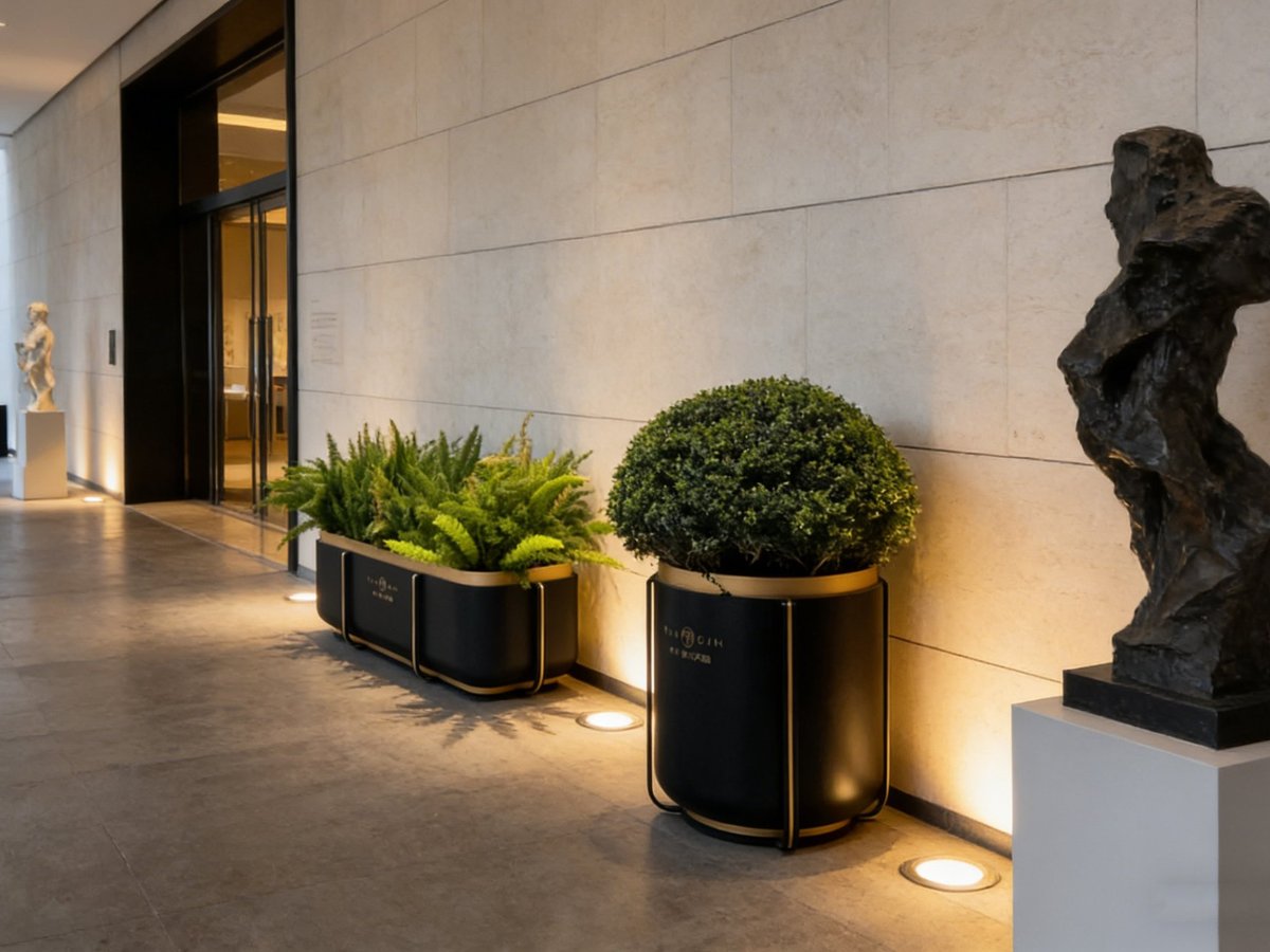 Noirline Brass-Rim Planter